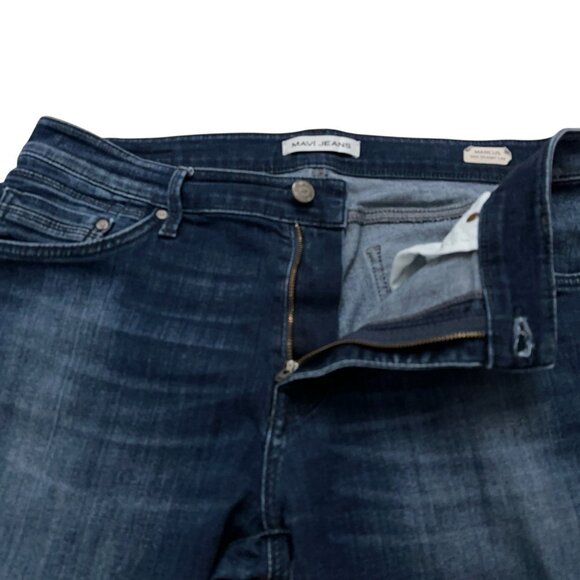 Mavi Jeans Mens Size 34x32 Denim Marcus Slim Straight 5-Pockets Stretch Blue - Picture 3 of 8